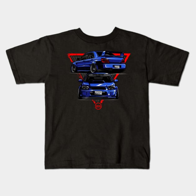 Subaru WRX STi GD - PAPAYA STREETART Kids T-Shirt by papayastreetart